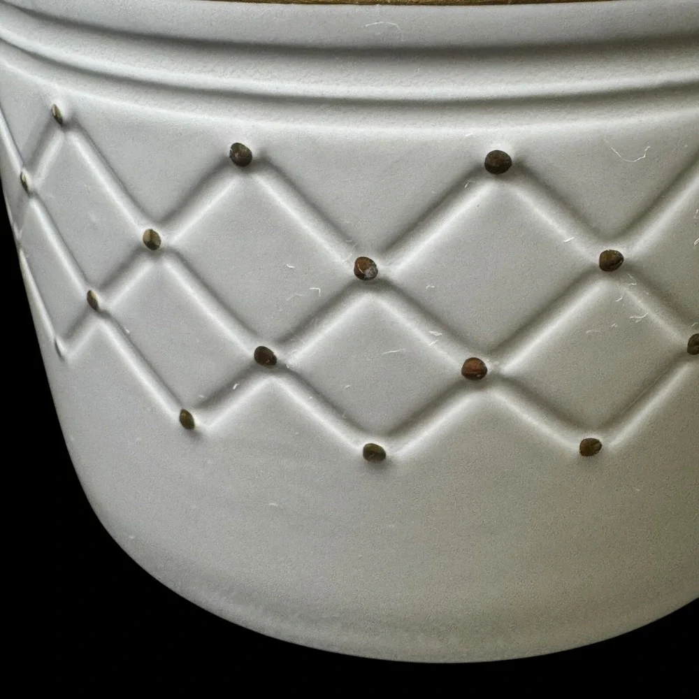 Gibson Golden Basket Flat Coffee Cup White and Gold‎ Set of 4